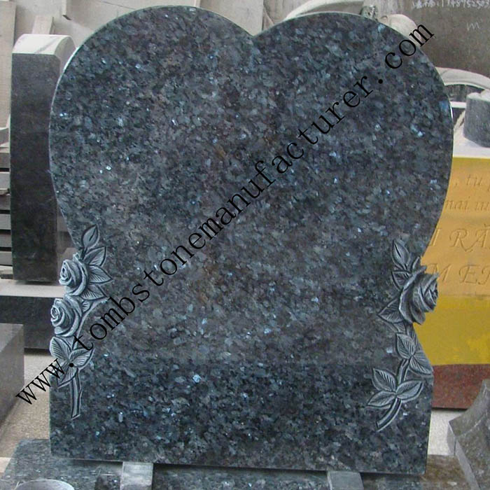 rose carving granite headstone26